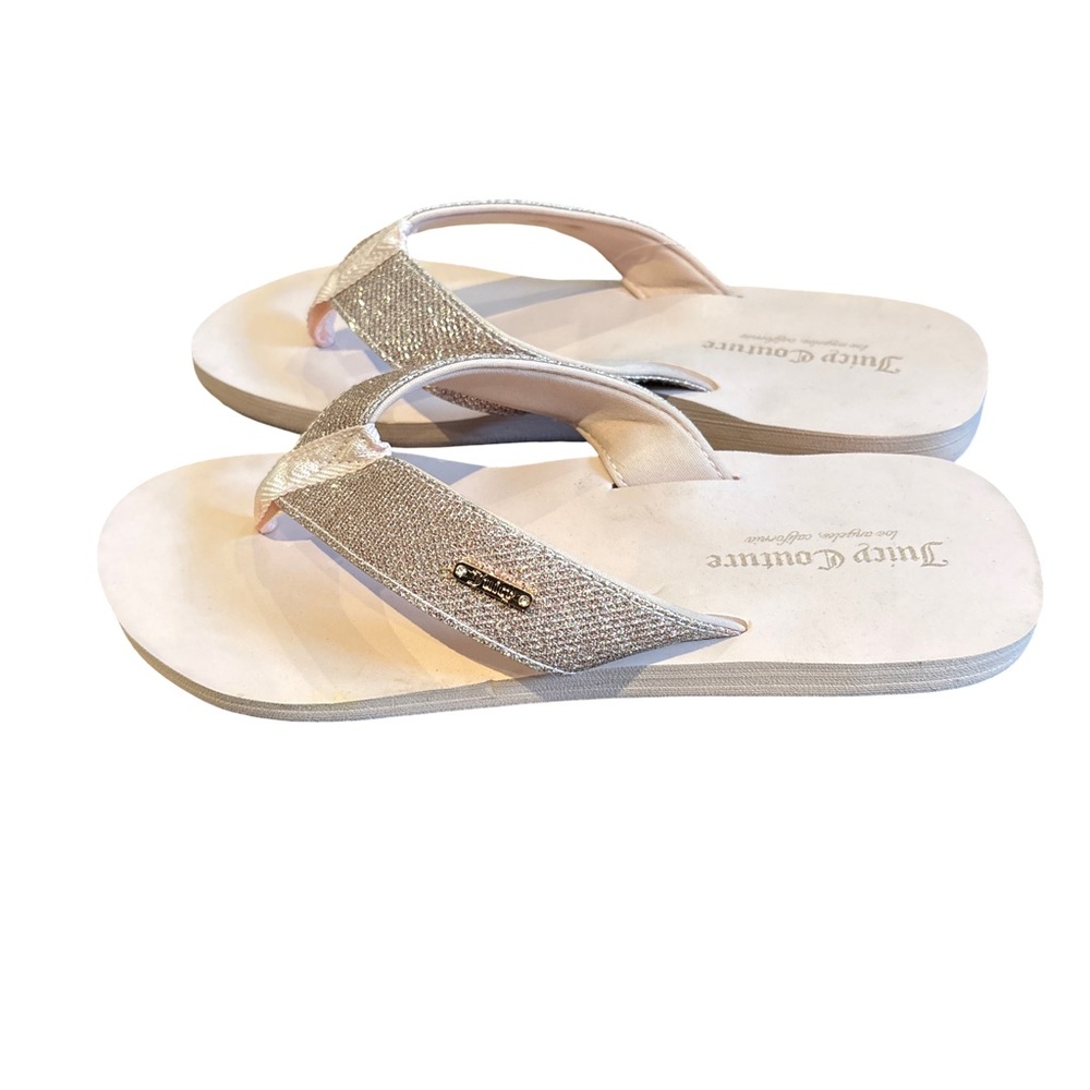 Juicy Couture Women's Baby Pink Flip Flops - size 10